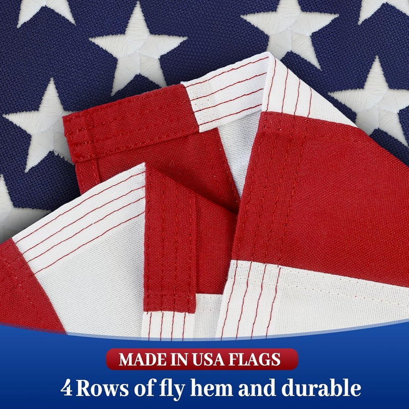 irbrisu American Flags for Outside 5x8 Made in USA, 5x8 American Flag Outdoor Heavy Duty,US Flags 5x8ft Outdoor High Wind,with Durable Embroidered Stars Sewn Stripes Brass Grommets - Image 2